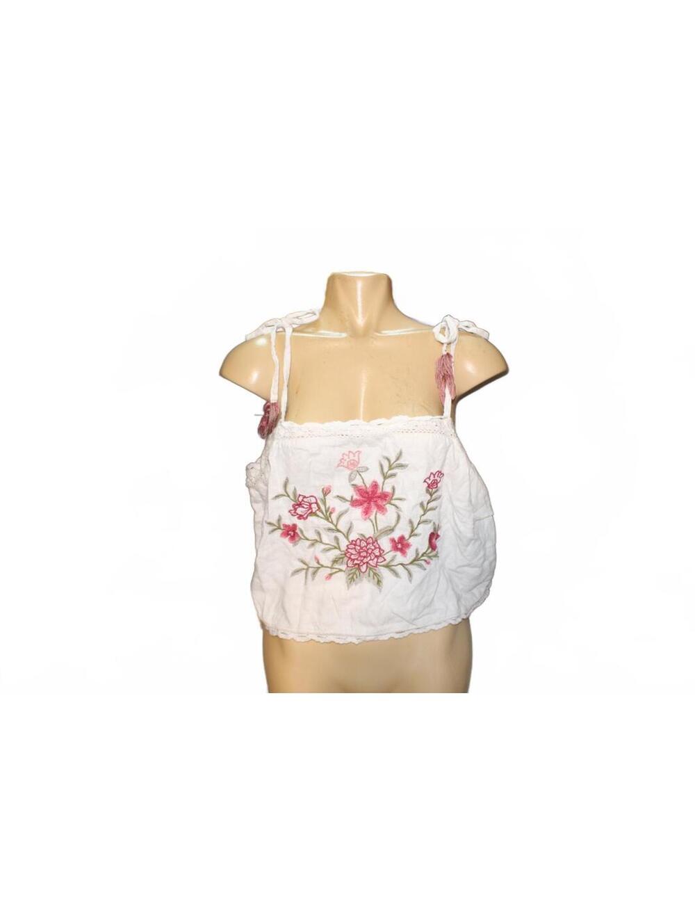 Universal Thread White Floral Embroidered Crop Top XXL